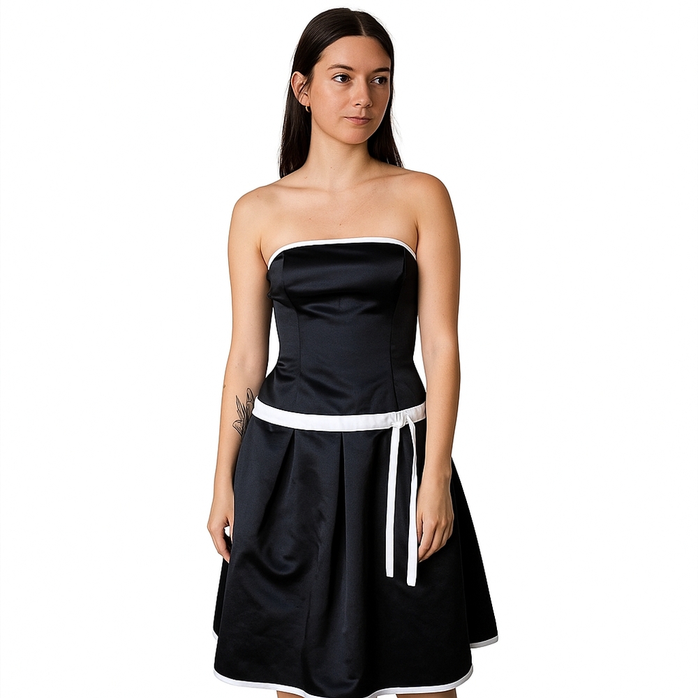 JESSICA MCCLINTOCK x VINTAGE Y2K Black / White Homecoming party cocktail dress